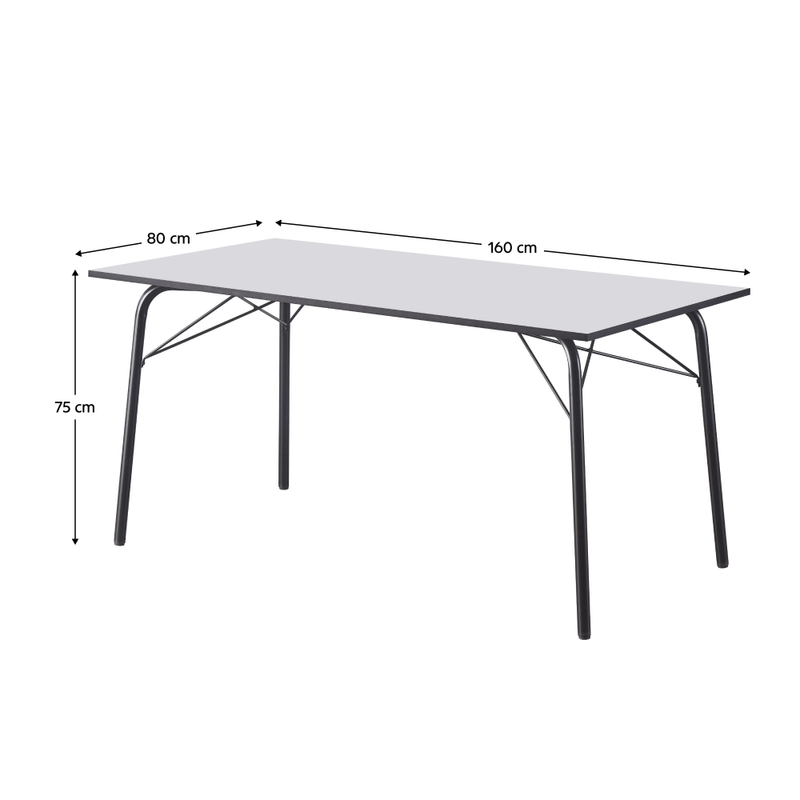 Casa si Gradina - Mobilier - Mese si birouri - Mese bucatarie si dining - Masa dining, alba / neagra, 160x80x75 cm, NALAK TIP 3 - Infinity.ro