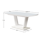 Casa si Gradina - Mobilier - Mese si birouri - Mese bucatarie si dining - Masa dining extensibila, alb lucios, 160-200x90 cm, OLAV - Infinity.ro