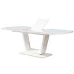 Casa si Gradina - Mobilier - Mese si birouri - Mese bucatarie si dining - Masa dining extensibila, alb lucios, 160-200x90 cm, OLAV - Infinity.ro