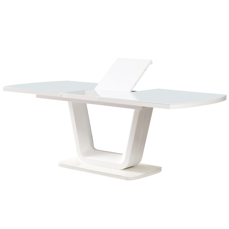 Casa si Gradina - Mobilier - Mese si birouri - Mese bucatarie si dining - Masa dining extensibila, alb lucios, 160-200x90 cm, OLAV - Infinity.ro