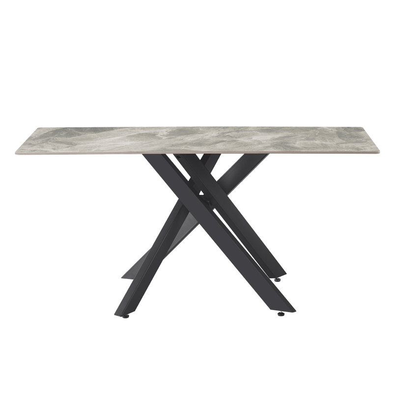 Casa si Gradina - Mobilier - Mese si birouri - Mese bucatarie si dining - Masa dining, gri deschis/neagra, 160x90 cm, ZENOS - Infinity.ro