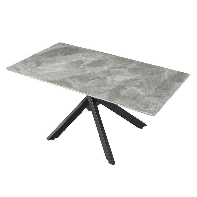 Casa si Gradina - Mobilier - Mese si birouri - Mese bucatarie si dining - Masa dining, gri deschis/neagra, 160x90 cm, ZENOS - Infinity.ro