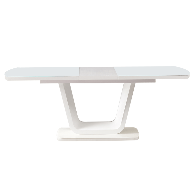Casa si Gradina - Mobilier - Mese si birouri - Mese bucatarie si dining - Masa dining extensibila, alb lucios, 160-200x90 cm, OLAV - Infinity.ro