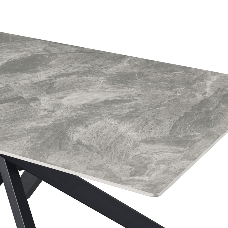 Casa si Gradina - Mobilier - Mese si birouri - Mese bucatarie si dining - Masa dining, gri deschis/neagra, 160x90 cm, ZENOS - Infinity.ro