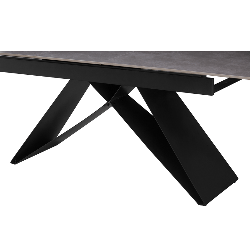 Casa si Gradina - Mobilier - Mese si birouri - Mese bucatarie si dining - Masa dining extensibila, beton/neagra, 160-200x90 cm, MAJED - Infinity.ro