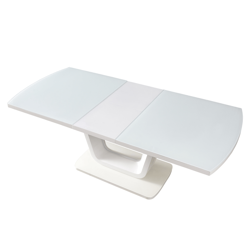 Casa si Gradina - Mobilier - Mese si birouri - Mese bucatarie si dining - Masa dining extensibila, alb lucios, 160-200x90 cm, OLAV - Infinity.ro