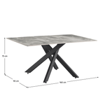 Casa si Gradina - Mobilier - Mese si birouri - Mese bucatarie si dining - Masa dining, gri deschis/neagra, 160x90 cm, ZENOS - Infinity.ro