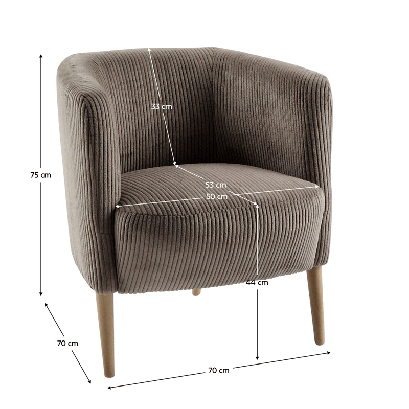 Casa si Gradina - Mobilier - Scaune si fotolii - Fotolii - Fotoliu, taupe gri-bej / fag, ALIEN - Infinity.ro