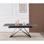 Casa si Gradina - Mobilier - Mese si birouri - Mese bucatarie si dining - Masa dining extensibila, beton/neagra, 160-200x90 cm, MAJED - Infinity.ro