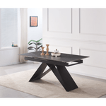 Casa si Gradina - Mobilier - Mese si birouri - Mese bucatarie si dining - Masa dining extensibila, beton/neagra, 160-200x90 cm, MAJED - Infinity.ro