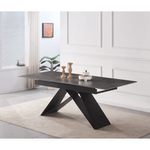 Casa si Gradina - Mobilier - Mese si birouri - Mese bucatarie si dining - Masa dining extensibila, beton/neagra, 160-200x90 cm, MAJED - Infinity.ro