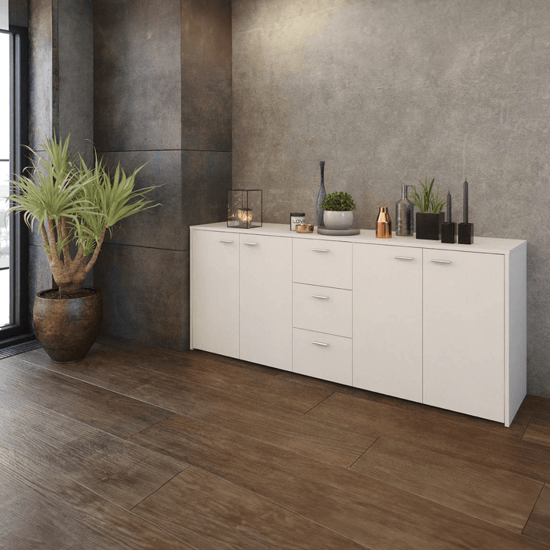 Casa si Gradina - Mobilier - Comode si corpuri - Comode - Comoda combinata, alba, HUGOS 180 - Infinity.ro