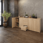 Casa si Gradina - Mobilier - Comode si corpuri - Comode - Comoda combinata, stejar sonoma, HUGOS 180 - Infinity.ro