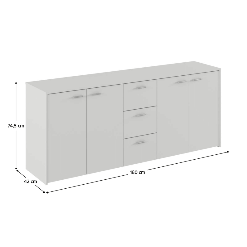 Casa si Gradina - Mobilier - Comode si corpuri - Comode - Comoda combinata, alba, HUGOS 180 - Infinity.ro