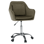 Casa si Gradina - Mobilier - Scaune si fotolii - Scaune - Scaun de birou, gri-maro Taupe tesatura Velvet/crom, KLIAN - Infinity.ro