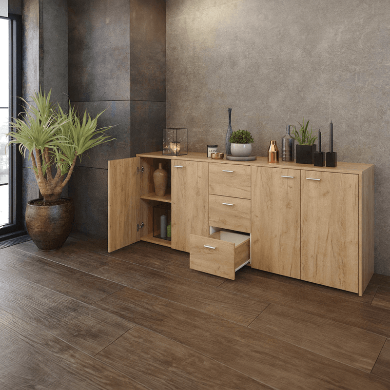 Casa si Gradina - Mobilier - Comode si corpuri - Comode - Comoda combinata, stejar artisan, HUGOS 180 - Infinity.ro