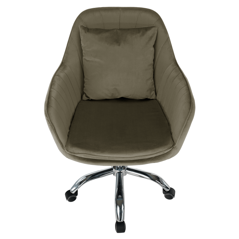 Casa si Gradina - Mobilier - Scaune si fotolii - Scaune - Scaun de birou, gri-maro Taupe tesatura Velvet/crom, KLIAN - Infinity.ro