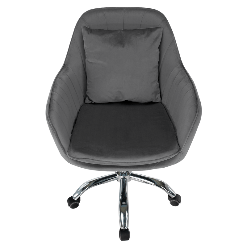 Casa si Gradina - Mobilier - Scaune si fotolii - Scaune - Scaun de birou, tesatura gri Velvet/crom, KLIAN - Infinity.ro