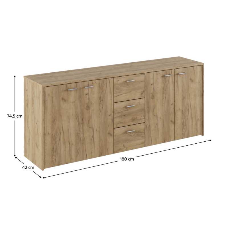 Casa si Gradina - Mobilier - Comode si corpuri - Comode - Comoda combinata, stejar artisan, HUGOS 180 - Infinity.ro
