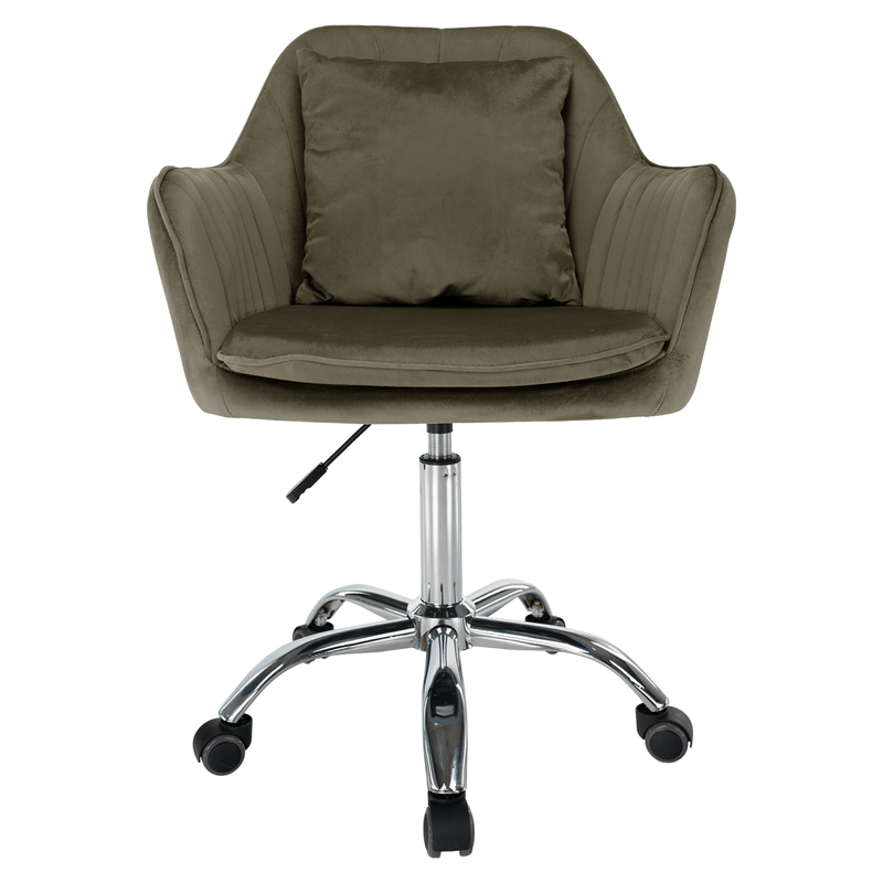 Casa si Gradina - Mobilier - Scaune si fotolii - Scaune - Scaun de birou, gri-maro Taupe tesatura Velvet/crom, KLIAN - Infinity.ro