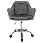 Casa si Gradina - Mobilier - Scaune si fotolii - Scaune - Scaun de birou, tesatura gri Velvet/crom, KLIAN - Infinity.ro