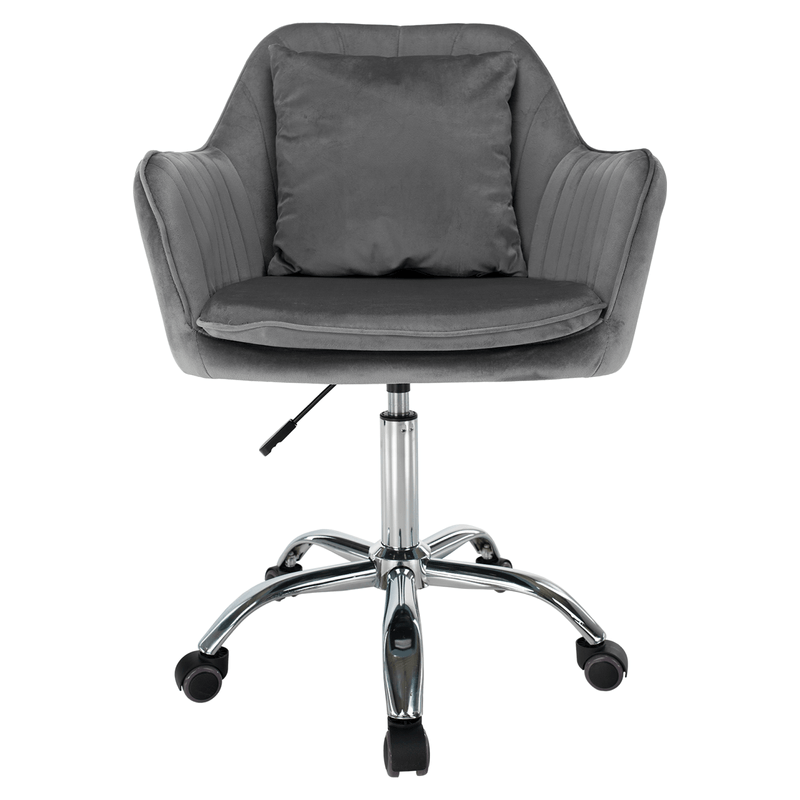 Casa si Gradina - Mobilier - Scaune si fotolii - Scaune - Scaun de birou, tesatura gri Velvet/crom, KLIAN - Infinity.ro