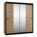 Casa si Gradina - Mobilier - Dulapuri si sifoniere - Dulapuri - Dulap cu usi glisante, negru / stejar craft, 203x215 cm, CRAFT - Infinity.ro