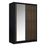 Casa si Gradina - Mobilier - Dulapuri si sifoniere - Dulapuri - Dulap cu usi glisante, negru / stejar craft, 150x215 cm, LADDER - Infinity.ro