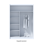 Casa si Gradina - Mobilier - Dulapuri si sifoniere - Dulapuri - Dulap cu usi glisante, negru / stejar craft, 150x215 cm, LADDER - Infinity.ro