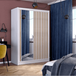 Casa si Gradina - Mobilier - Dulapuri si sifoniere - Dulapuri - Dulap cu usi glisante, alb / stejar craft, 150x215 cm, LADDER - Infinity.ro