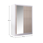 Casa si Gradina - Mobilier - Dulapuri si sifoniere - Dulapuri - Dulap cu usi glisante, alb / stejar craft, 150x215 cm, LADDER - Infinity.ro