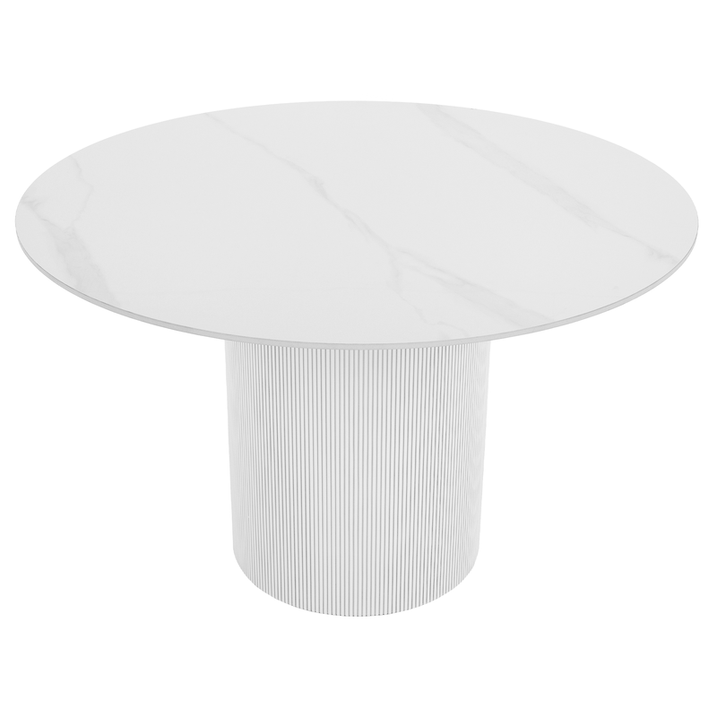 Casa si Gradina - Mobilier - Mese si birouri - Mese bucatarie si dining - Masa de sufragerie, marmura alba/MDF, diametru 120 cm, MAHIR TIP 1 - Infinity.ro