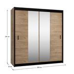 Casa si Gradina - Mobilier - Dulapuri si sifoniere - Dulapuri - Dulap cu usi glisante, negru / stejar craft, 203x215 cm, CRAFT - Infinity.ro