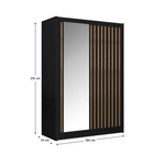 Casa si Gradina - Mobilier - Dulapuri si sifoniere - Dulapuri - Dulap cu usi glisante, negru / stejar craft, 150x215 cm, LADDER - Infinity.ro