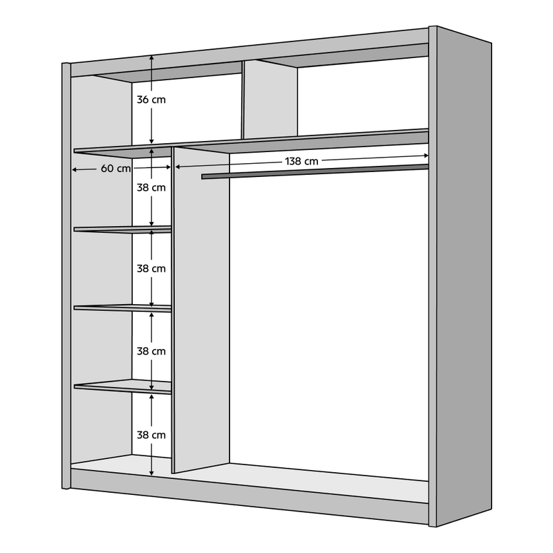 Casa si Gradina - Mobilier - Dulapuri si sifoniere - Dulapuri - Dulap cu usi glisante, negru / stejar craft, 203x215 cm, CRAFT - Infinity.ro
