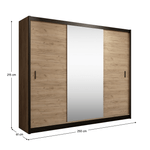 Casa si Gradina - Mobilier - Dulapuri si sifoniere - Dulapuri - Dulap cu usi glisante, negru / stejar craft, 250x215 cm, CRAFT - Infinity.ro