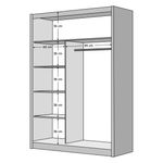 Casa si Gradina - Mobilier - Dulapuri si sifoniere - Dulapuri - Dulap cu usi glisante, negru / stejar craft, 150x215 cm, LADDER - Infinity.ro
