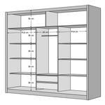 Casa si Gradina - Mobilier - Dulapuri si sifoniere - Dulapuri - Dulap cu usi glisante, negru / stejar craft, 250x215 cm, CRAFT - Infinity.ro