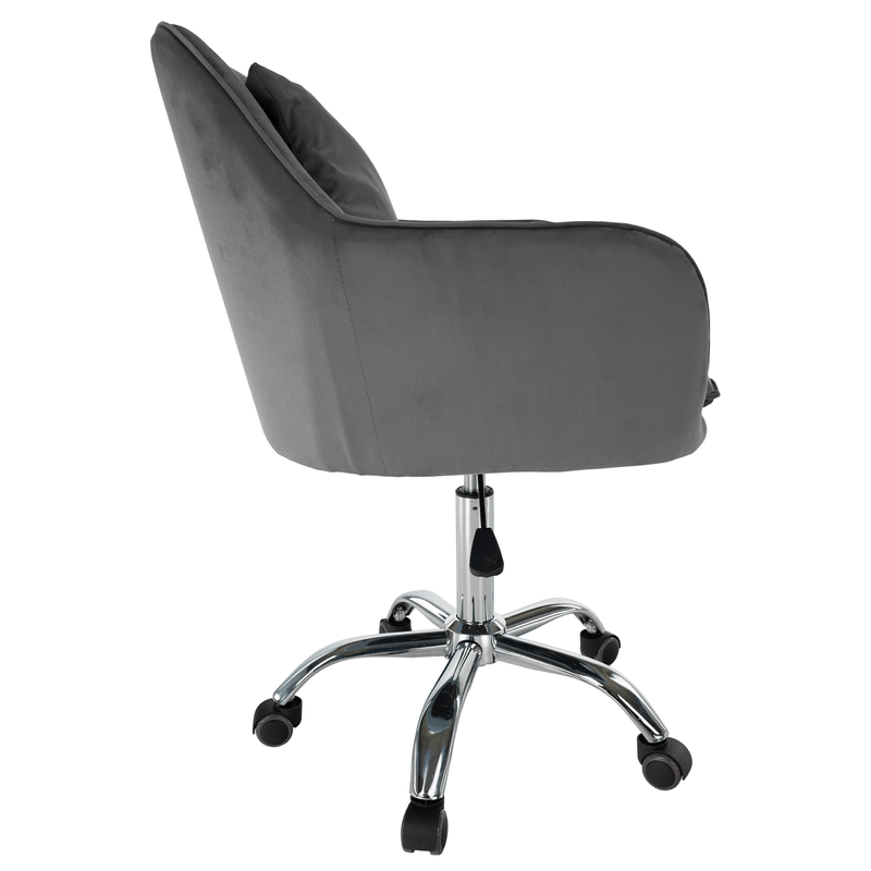 Casa si Gradina - Mobilier - Scaune si fotolii - Scaune - Scaun de birou, tesatura gri Velvet/crom, KLIAN - Infinity.ro