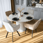 Casa si Gradina - Mobilier - Mese si birouri - Mese bucatarie si dining - Masa de sufragerie, marmura alba/MDF, diametru 120 cm, MAHIR TIP 1 - Infinity.ro