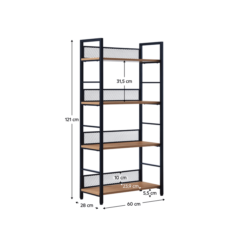 Casa si Gradina - Mobilier - Biblioteci si rafturi - Etajere - Raft, negru/stejar, KELER TIP 1 - Infinity.ro