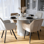 Casa si Gradina - Mobilier - Mese si birouri - Mese bucatarie si dining - Masa de sufragerie, marmura alba/MDF, diametru 120 cm, MAHIR TIP 1 - Infinity.ro