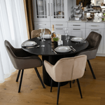 Casa si Gradina - Mobilier - Mese si birouri - Mese bucatarie si dining - Masa de sufragerie, neagra, diametru 120 cm, MAHIR TIP 2 - Infinity.ro