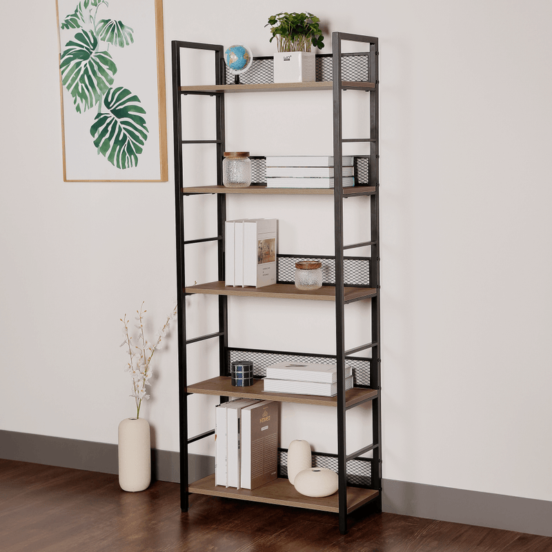 Casa si Gradina - Mobilier - Biblioteci si rafturi - Etajere - Raft, negru/stejar, KELER TIP 2 - Infinity.ro