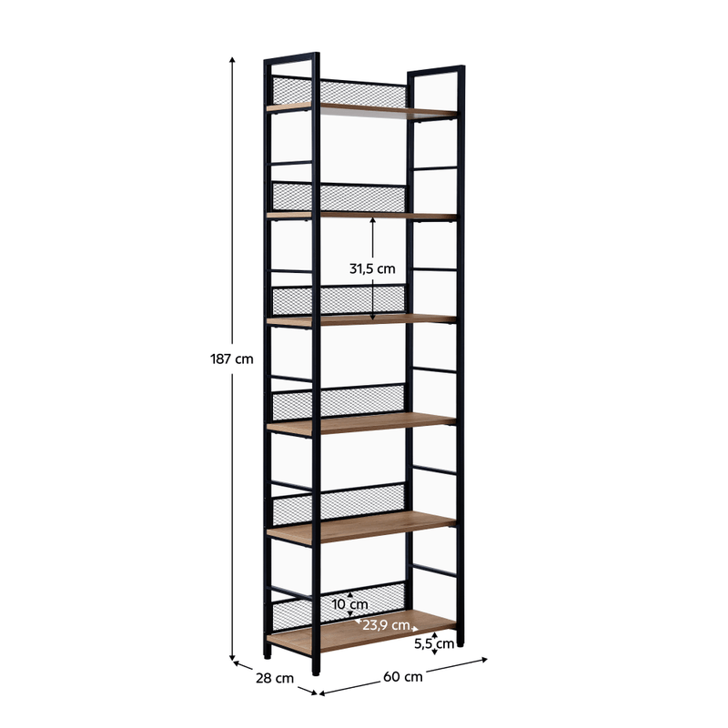 Casa si Gradina - Mobilier - Biblioteci si rafturi - Etajere - Raft, negru/stejar, KELER TIP 3 - Infinity.ro