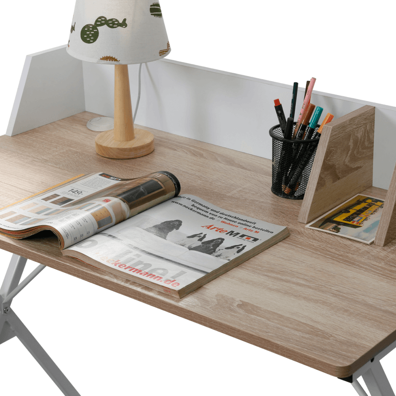 Casa si Gradina - Mobilier - Mese si birouri - Birouri - Birou pentru PC, stejar deschis/alb, PSALMO - Infinity.ro
