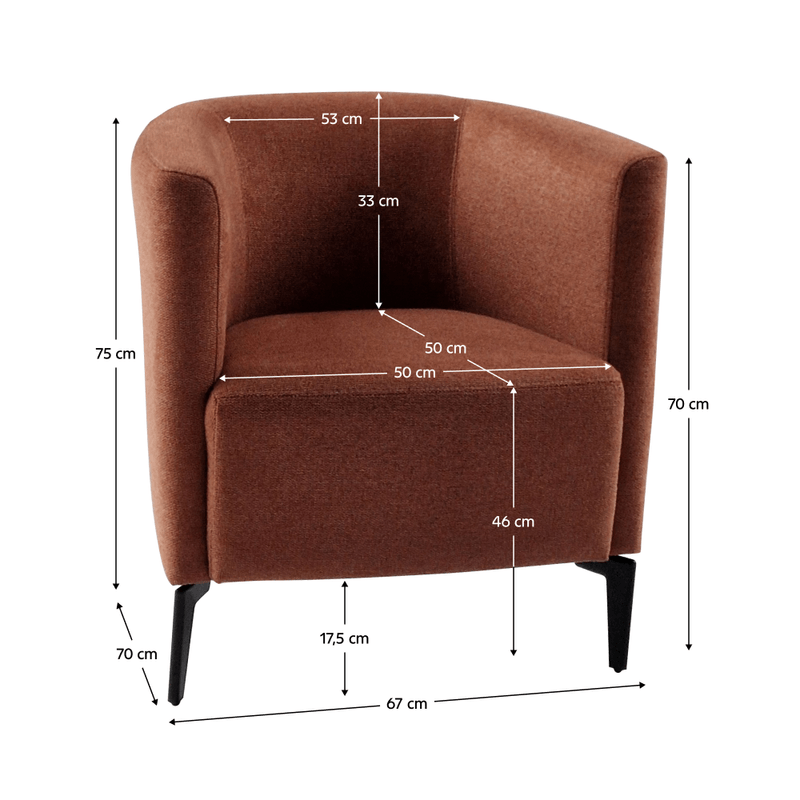 Casa si Gradina - Mobilier - Scaune si fotolii - Fotolii - Fotoliu de design, teracota/negru, KAPY - Infinity.ro
