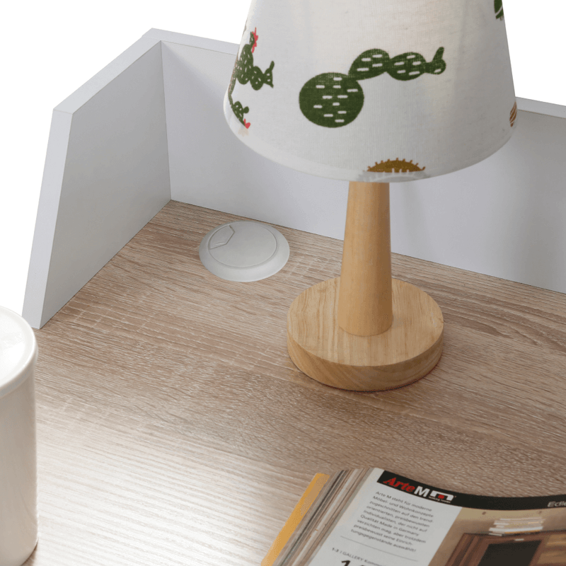 Casa si Gradina - Mobilier - Mese si birouri - Birouri - Birou pentru PC, stejar deschis/alb, PSALMO - Infinity.ro