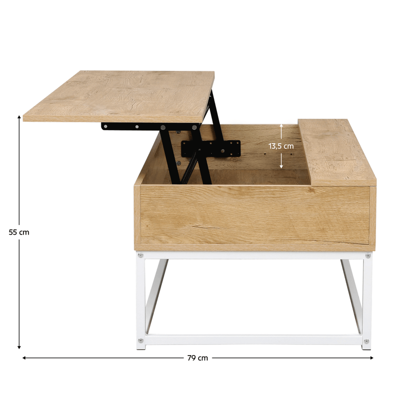 Casa si Gradina - Mobilier - Mese si birouri - Masute de cafea - Masuta de cafea, stejar/alb, LIVINA - Infinity.ro