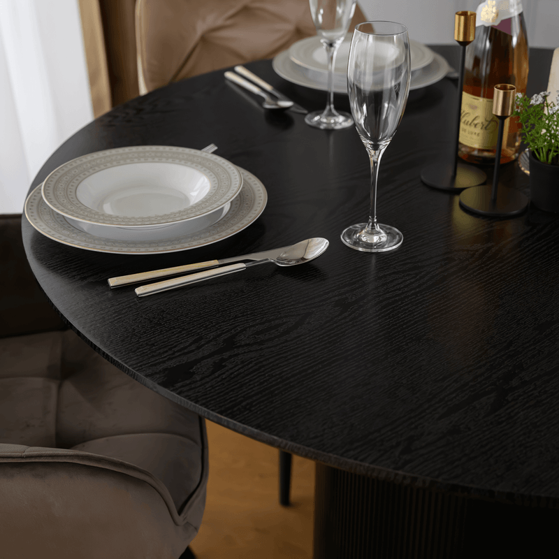 Casa si Gradina - Mobilier - Mese si birouri - Mese bucatarie si dining - Masa de sufragerie, neagra, diametru 120 cm, MAHIR TIP 2 - Infinity.ro